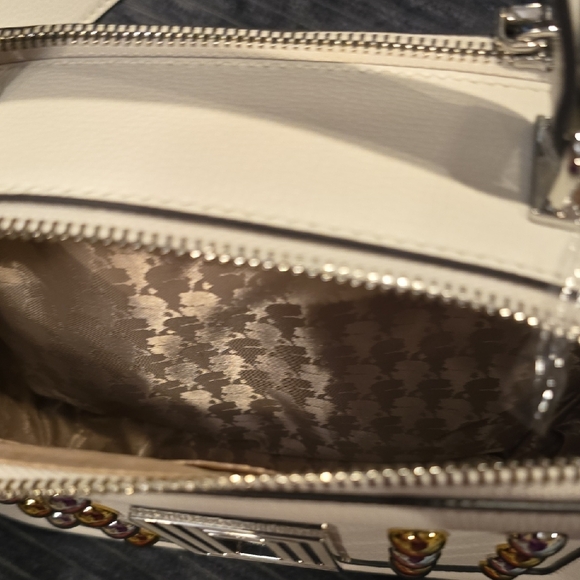 Karl Lagerfeld White Crossbody Bag with Gold and Silver Details - Picture 3 of 7